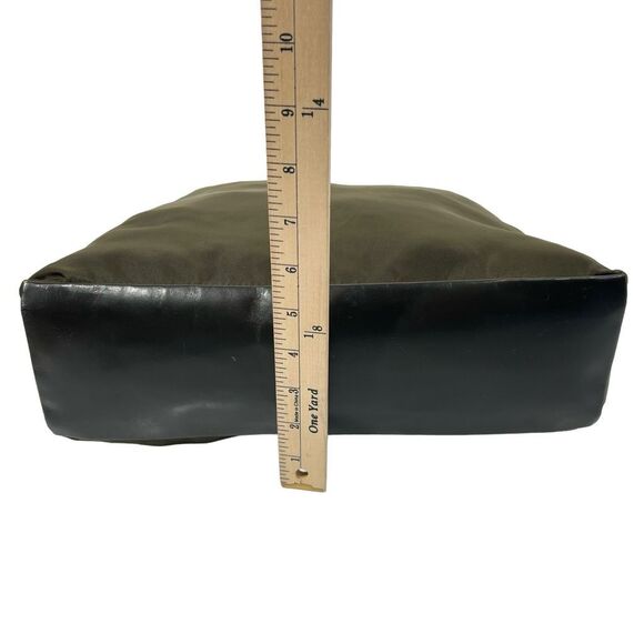 Prada Women's Olive Green Black Nylon Leather Trim Hobo Shoulder Bag Medium - Picture 9 of 13